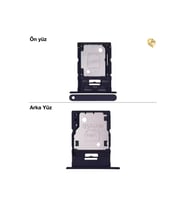 Uyumlu Galaxy A15 Sim İç Yuvası Çiftli Siyah Çiftli sim yuvası ikili sim tepsisi çiftli sim aparatı dual sim çekmecesi