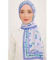 Armine Trend Şal Lila Karma Çiçek Desen 10008 - 14