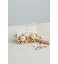 316L Çelik Gold Renk İncili Model Kadın Küpe TJ-BKP12031