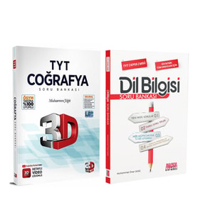3D Yayınları TYT Coğrafya ve AKM Dil Bilgisi Soru Bankası Seti 2 Kitap