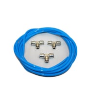 Somet 6x4 PU 6mm Pnömatik Hava Hortumu 3 Metre + 3 Adet T Bağlantı Fitting Seti