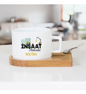 Kişiye Özel İnşaat Mühendisine Hediye Lüks Çay Fincanı