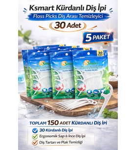 Ksmart Kürdanlı İpi 30 Adet Floss Picks Arası Temizleyici 5 Paket