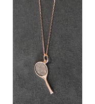 Bella Gloria Tenis Raketi Rose Gümüş Kolye (TGK0312)