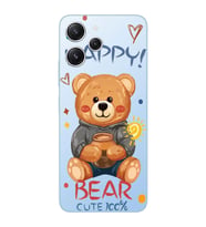 Xiaomi Redmi 12 Uyumlu Uyumlu Happy Bear Tasarımlı Şeffaf Telefon Kılıfı