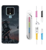 Tecno Camon 16 18P Pova 3 Pova Neo Kılıf Kablo Koruma Spiral Silikon Warrior 1653