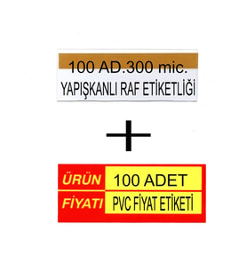 Pvc Arkası Yapışkanlı Raf Önü Fiyat Etiketliği + Silinebilir Fiyat Etiketi (Kırmızı)