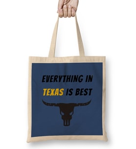 Texas Quote Vintage Retro Rainbow Style Bez Çanta Uzun Saplı