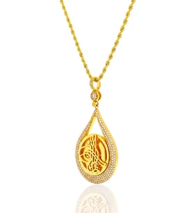 Altın Damla Model Tuğralı Kolye Uçlu Halat Zincir – 18,50 Gram