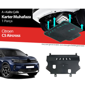 Citroen C5 Aircross Çelik Karter Muhafaza Koruma 2017 2018 2019 2020 2021 2022 2023