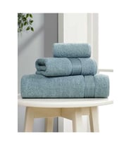 3 lü Banyo Havlusu Seti Pamuklu Ritim Mint (Çok Renkli)
