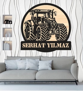 Traktör Ahşap Duvar Tablo