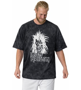 Iron Maiden Rock Metal Müzik Grubu Baskılı Unisex Oversize Vintage Yıkamalı Tişört