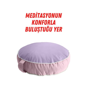 Meditasyon Minderi Su itici Kumaş Fermuarlı Yoga Minderi LilaPembe