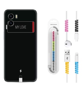 Vivo Y15S Y32 Y33S Y51 Y53S Kılıf Kablo Koruma Spiral Silikon My Love 1402