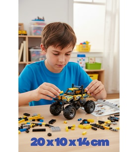 199 Parça Sarı Çek Bırak Off-Road Model Yapı Taşı Seti 20 x 10 x 14 cm