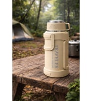2000 Ml Çift Katmanlı Vakumlu Çelik Termos Taşıma Saplı Sızdırmaz Outdoor Büyük Boy (Sahra Beji)