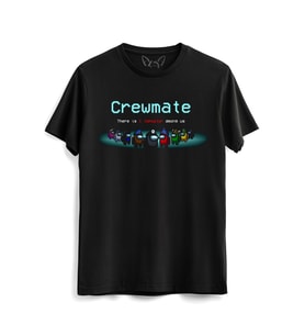 Among Us Dijital Baskılı Çocuk Siyah Tshirt