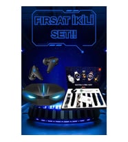 Mey İthalat® Gamer Kulaklık ve Çok Kordonlu Akıllı Saat Gürültü Önleyici GPS Desteği