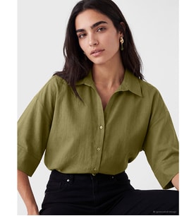 LCW Vision Yeşil Oversize Kadın Gömlek