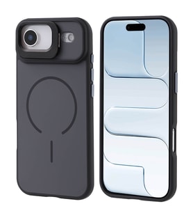 Apple iPhone 17 Air Uyumlu Kılıf M-safe Şarj Özellikli Kamera Standlı Zore Notron Kapak (Siyah)