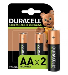 DURACELL 2500 MAH 2Lİ ŞARJLI KALEM PİL