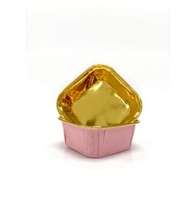 Dolphin Muffin Kare Kağıt Pembe Altın Cupcake Kek Kalıbı Kapsülü Kabı - 25 Adetlik 1 Paket
