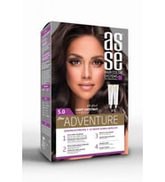 Asse Adventure Set Saç Boyası, Kalıcı ve Canlı Renkler 1+1 Kullanım Seti No5.0 Açık Kestane