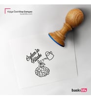 Beyin Çiçek Kişiye Özel Kitap Damgası Kitap Mührü Kaşe Kitap Mühür Özel Damga 379