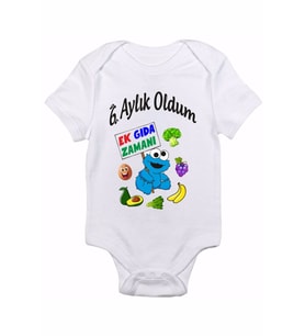 Ek Gıda Zamanı Baskılı Bebek Body Zıbın