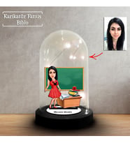 Kişiye Özel Karikatür Kadın Öğretmen Tasarımlı Fanus Biblo, Öğretmene Hediye, Öğretmenler Günü, Öğretmenler Günü Hediyesi,, FN230