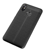 Xiaomi Mi Max 3 Kılıf Deri Tarzı Niss Silikon Case (Siyah)