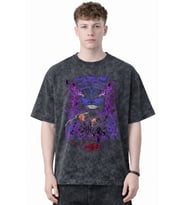 Tasarım Solo Leveling Arise Sung Jin Woo Anime Baskılı Unisex Oversize Eskitme Yıkamalı Tişört