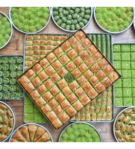 Özel Kare Dilim Kuru Baklava (tepsili)