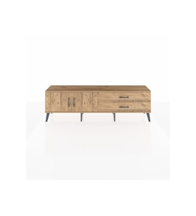 Arges TV Ünitesi Tek Raflı 2 Çekmeceli 2 Kapaklı 176x30x51 Çam-Çam