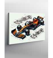Kanvas Tablo Turuncu Formula 1 Arabası