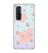 Xiaomi Mi Note 10 LITE Uyumlu Kelebek Tasarımlı Şeffaf Telefon Kılıfı