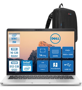Dell Pro 14 Plus Intel Core Ultra 7 255U 5.1ghz 16GB Ddr5 512GB SSD Freedos Intel® Aı Boost 14 Inç IPS Fullhd+ (1920X1200) Taşınabilir Bilgisayar PB14250BTO110F02 + Zetta Çanta