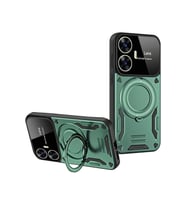Pilelistore   Realme C55 Kılıf Joy Lens Standlı Kapak - Koyu Yeşil
