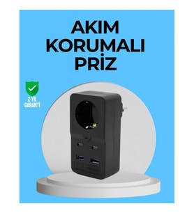 Mey İthalat® Termal Korumalı Priz Otomatik Çocuk Kilidi 4 USB Type C