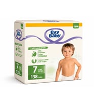 Evy Baby Bebek Bezi 7 Beden 19+ KG XXLarge 138 Adet Aylık Süper Fırsat Pk