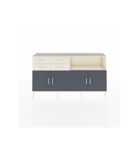 Arges Konsol 4 Raflı 4 Çekmeceli 4 Kapaklı 176x30x99 Aytaşı-Antrasit/Aytaşı