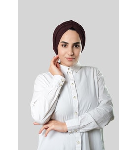 Kahve Drapeli Salaş Tesettür Bone Sandy Büzgülü 2315_14