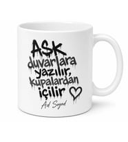 Şiir Sokakta Temalı Sokak Duvar Yazıları Esprili Kupa Bardak Hediye