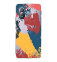 Xiaomi  Mi 11 Pro  Kamera Korumalı Kapak Brush Stroke Tasarımlı Şeffaf  Kılıf