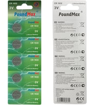 PoundMax 10 adet CR1632(DL1632) 3V Düğme Pil,araba anahtarları,terazi, anakartları için