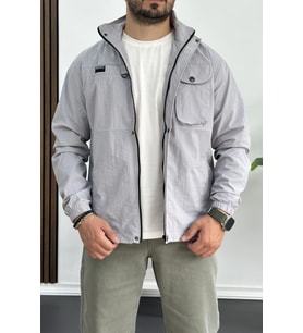 Erkek Regular Krinkıl Kumaş Mevsimlik Ceket Gri Edw082