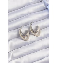 Pirinç Gold Gümüş Renkli Düz Plaka Halka Küpe 5886