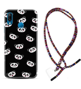 Huawei P20 Lite Mate 10 20 Lite Pro P40 Lite KılıfBoyun Asklı Rasta Silikon Panda Suratları 1773