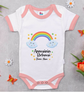 BK Kids Kişiye Özel Pembe Bebek Body Zıbın - Model 45